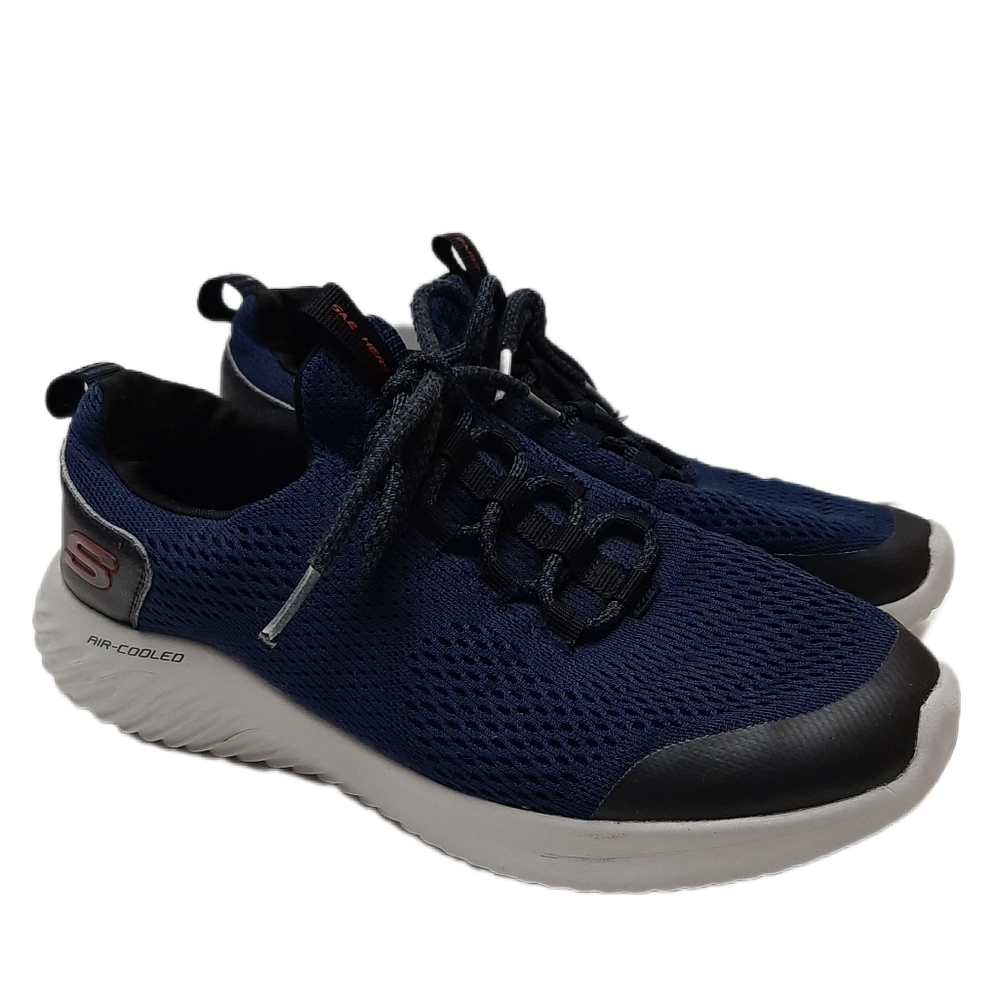 🍒 Skechers Bounder Stokley Athletic Sport Shoes Runners Navy Blue Men's 7